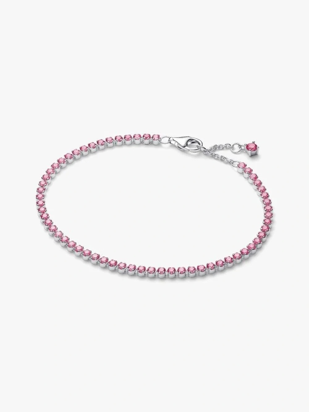 Pandora Silver Bracelet with Pink Crystals